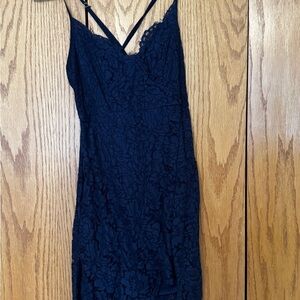 Lulu's Midnight Blue Lace Dress